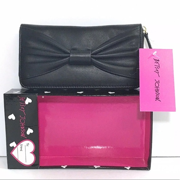 Betsey Johnson Large Black Bow Wallet NWT - Picture 4 of 7